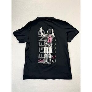 Messi Collection Mens XL Black Pink Legend GOAT Graphic T-Shirt Short Sleeve